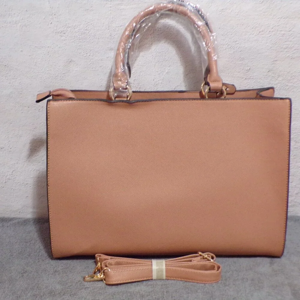 Sally Young London Patchwork Satchel‎ Beige & Gold Accents Has Handles & Strap